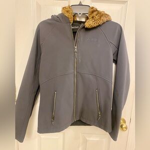 Marmot Charcoal Jacket with Faux Fur Trim